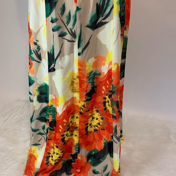 Neiman Marcus Floral Lined Maxi Slip Dress Size M - Picture 7 of 12